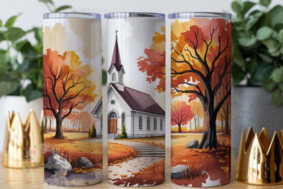 Autumn Chapel Path Tumbler Wraps Graphics Review