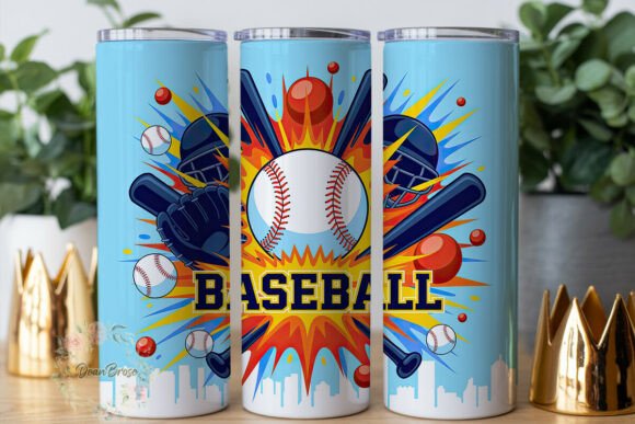 Baseball Fire Power Tumbler Wraps & Graphics
