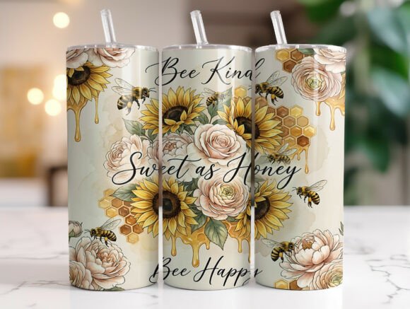 Bee Affirmation 20oz Skinny Tumbler Wraps