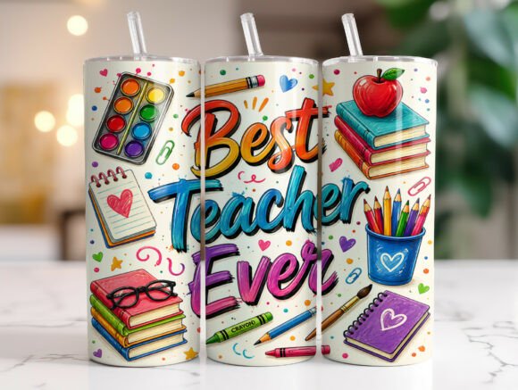 Best Teacher Ever 20 Oz Tumbler Wrap: Graphics & Tumbler Wraps Review