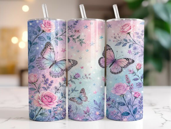 Floral Butterfly 20oz Skinny Tumbler Graphics & Wraps Review