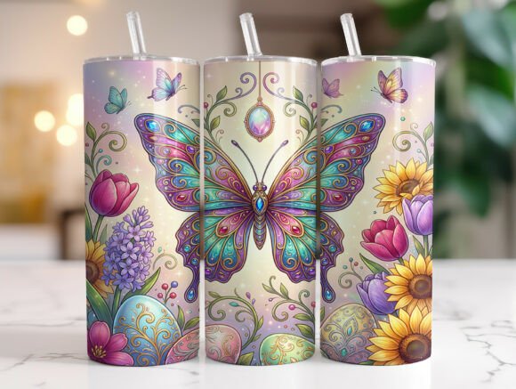 Floral Egg Easter Butterfly Tumbler Wrap Graphics Review