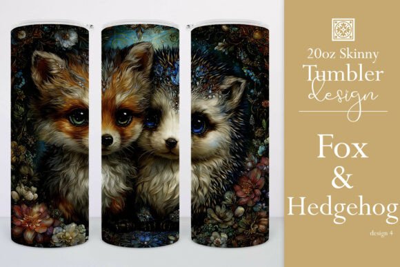Fox Hedgehog Graphics for Tumbler Wraps