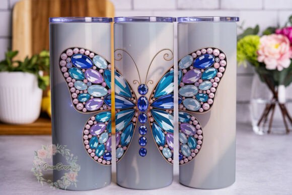 Gemstone Butterfly 20oz Tumbler Wrap Graphics