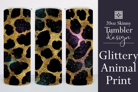 Glitter Animal Print Tumbler Design 3 Graphics Tumbler Wraps