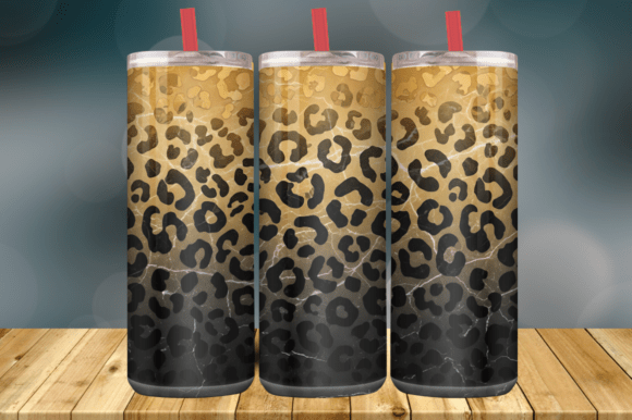 Gold Leopard Ombre Glam Tumbler Wrap: Tumbler Wraps Graphics Review