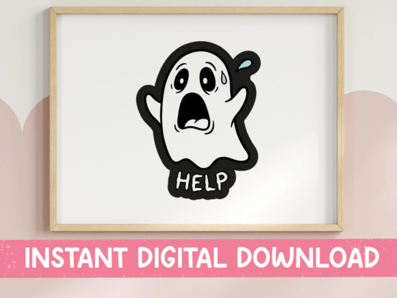 Help Ghost Spooky Funny SVG Graphics & T-Shirt Designs