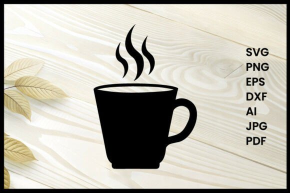 Hot Coffee Cup Silhouette Graphics for Crafts