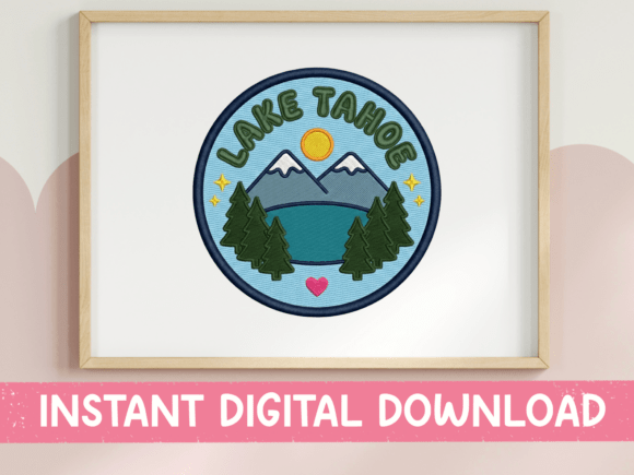 Lake Tahoe Mountain Patch SVG: Graphics & T-Shirt Designs