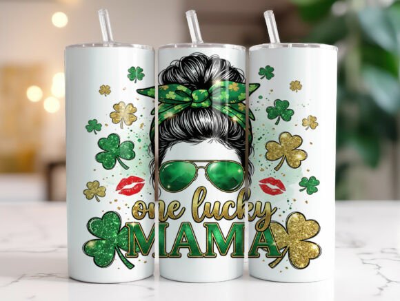 Lucky Mama St Patrick s Tumbler Wrap PNG Graphics Review