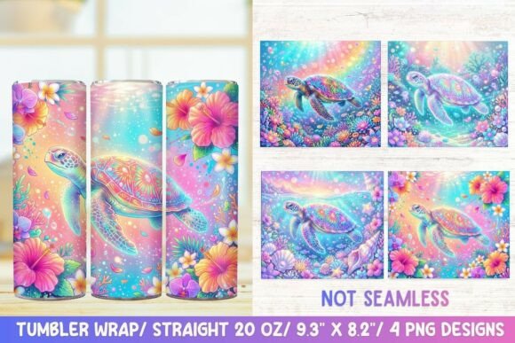 Neon Tropical Turtle Tumbler Wraps Graphics Review