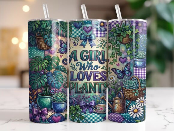 Patchwork Plant Lover Tumbler Wrap Graphics & Wraps