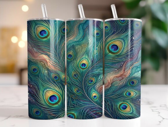 Peacock Feather Tumbler Wraps Graphics Review