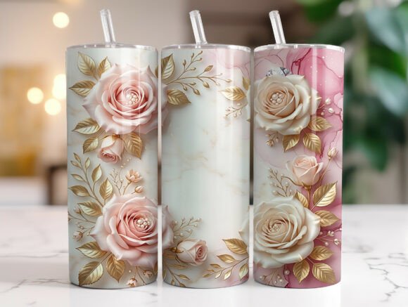 Pink and White Roses Floral Tumbler Wrap Review
