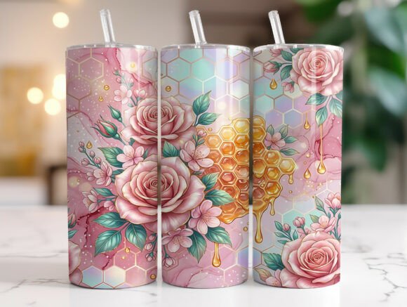 Pink Rose Honeycomb Tumbler Wrap Graphics Review