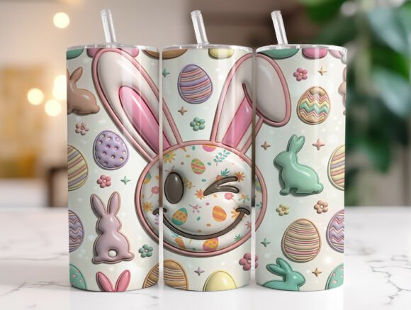 Puffy Pastel Bunny Easter Tumbler Wraps Graphics Review