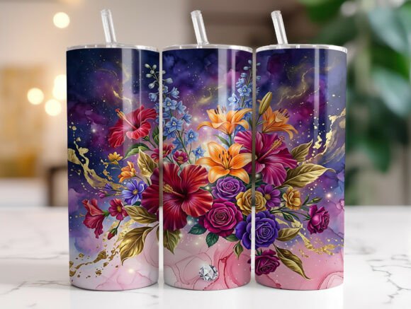 Purple Gold Tropical Tumbler Wrap Graphics Review