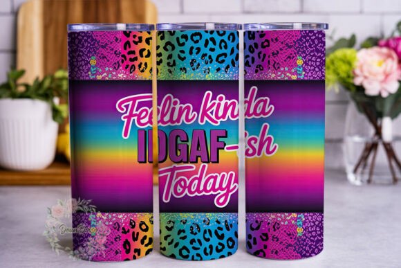 Sassy Leopard Print Glitter 20oz Tumbler Graphics & Wraps