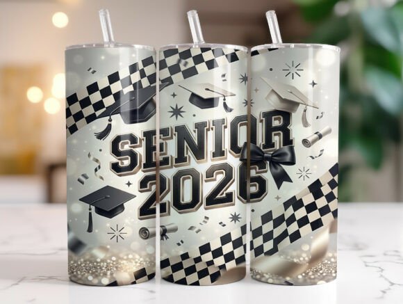Senior 2026 Graduation Tumbler Wrap PNG: Graphics & Tumbler Wraps