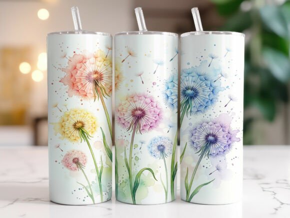 Spring Floral Dandelion Tumbler Wrap PNG: A Designer’s Graphics Review
