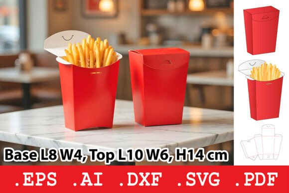 Tapered Food Cup with Locking Lid: Graphics & Boxes