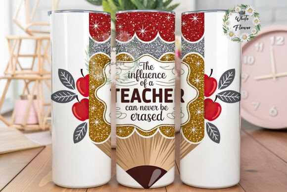 Teacher Appreciation Glitter Tumbler: Graphics for Tumbler Wraps