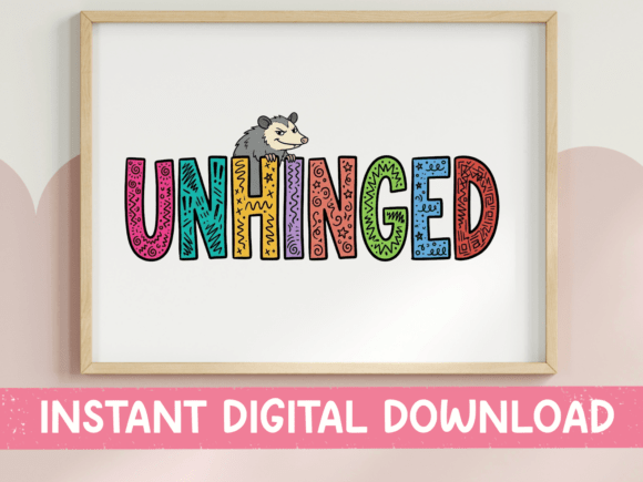 Unhinged Possum Funny SVG PNG Graphics for T-Shirt Designs