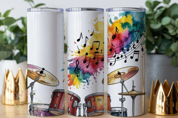 Watercolor Drums Music Tumbler Wrap Review